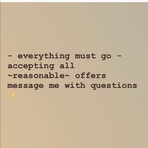 Everything must go